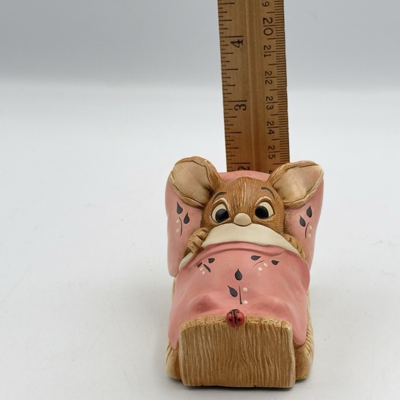 Vintage Pendelfin Wakey Easter Rabbit Bunny Bed Lady Bug Made in Englend Figure - Picture 3 of 9